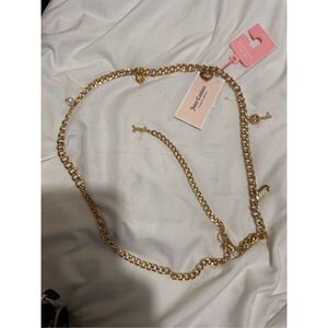 Bundle lot of 2x JUICY COUTURE CHAIN BELT MED/LARGE or necklace cherry bling
